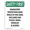 Signmission OSHA Sign, Mandatory Protection Gear While, 24in X 18in Rigid Plastic, 18" W, 24" H, Portrait OS-SF-P-1824-V-11180 - alternate 1